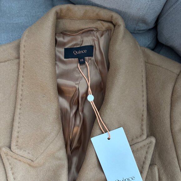 NWT Quince Italian Wool Double-Breasted Trench Coat - Size XS - Picture 2 of 2